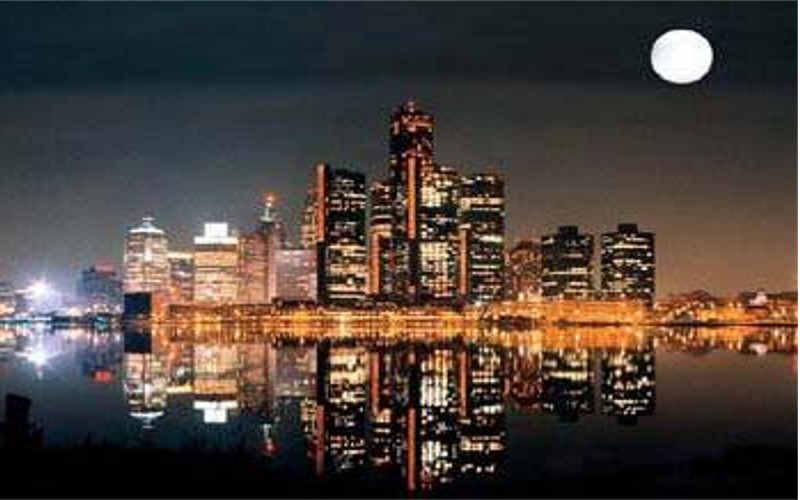 Detroit Skyline at night